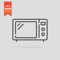 Microwave icon in flat style isolated on grey background.