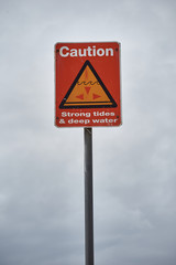 Caution Strong Tides & Deep Water