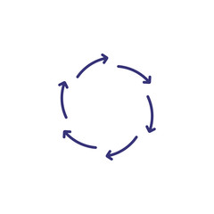 Life cycle line icon. Arrow, round shape, recycle. Cycle process concept. Can be used for topics like nature, ecology, environment