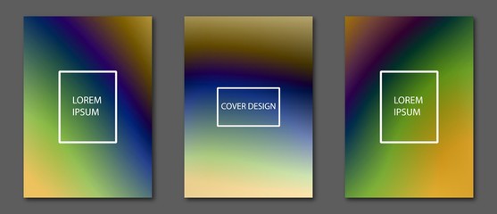 Set of abstract futuristic multicolor backgrounds with gradients. Applicable for Covers, Placards, Posters, Booklets, Blanks, Cards, Flyers and Banner Designs. A4, vector EPS10.