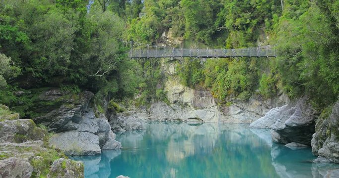 Hotikita Gorge, South Island, New Zealand, 60fps, Blue Water and Tree Ferns,
