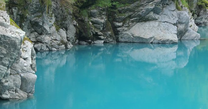 Hotikita Gorge, South Island, New Zealand, 60fps, Blue Water and Tree Ferns,