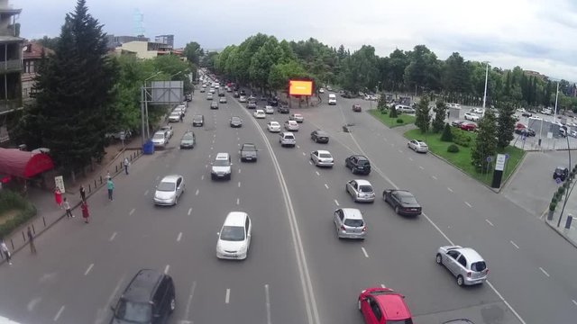 Movement along the main street of Tbilisi