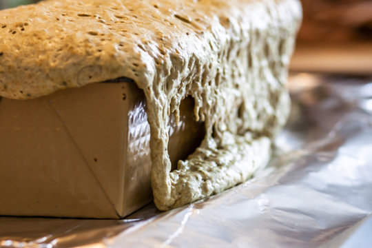 close up of fresh self baked bread