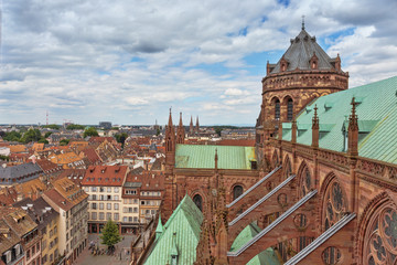 Fototapeta na wymiar .Panoramic view from the cathedral of Strasbourg. Alsace. France.