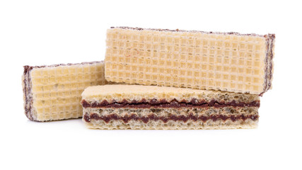 Wafers with chocolate isolated on white background
