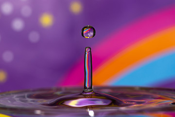 Water drop with colorful background