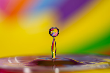 Water drop with colorful background