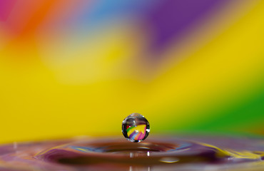 Water drop with colorful background