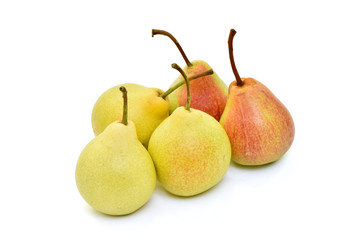 Isolated pears on white background.