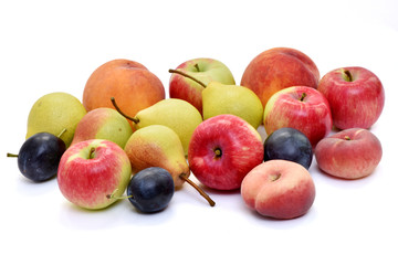 Fruits on a white background.