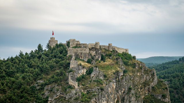 Historic Boyabat Castle in Sinop city, Turkey