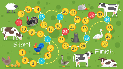 kids farm board game template © thruer