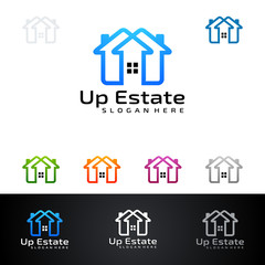 Real estate Logo with Abstract Property and Home shape
