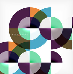 Fototapeta premium Minimal circle abstract background design, multicolored template for business or technology presentation or web brochure cover layout, wallpaper