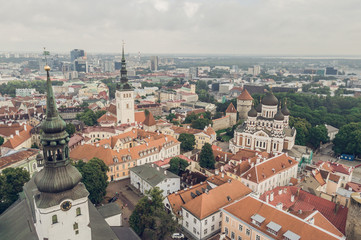 Fototapeta premium Aerial view of Tallinn city