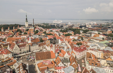 Fototapeta na wymiar Aerial view of Tallinn city