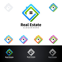 Real estate Logo with Abstract Property and Home shape