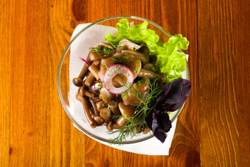 Pickled seasonal mushrooms