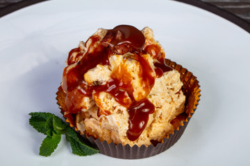Delicious caramel meringue