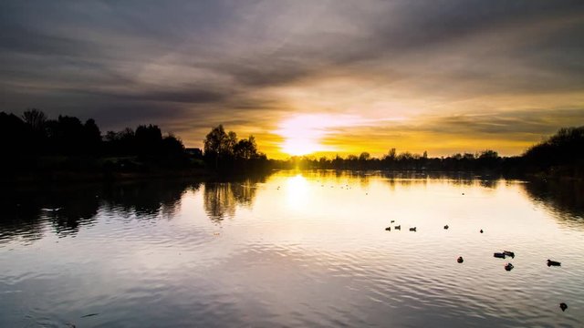 Time lapse about witton lake in erdington, Birmingham. Sunset time lapse over lake and swans
