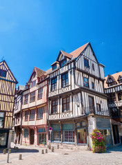 Maison typique à colombages à Rouen, Normandie