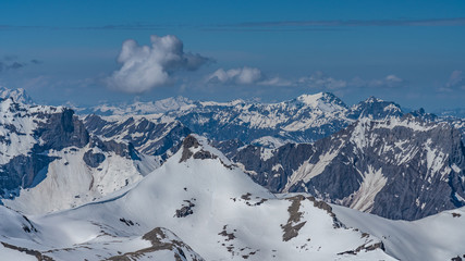 Fototapeta na wymiar Switzerland, snow alps panorama view