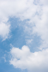 Bright blue sky with white clouds in the morning