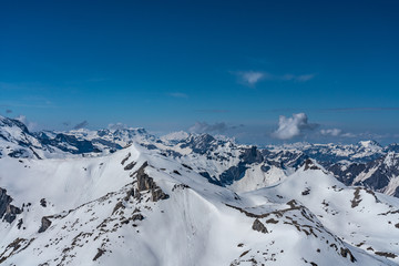 Switzerland, snow alps panorama view