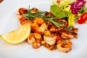 Delicious roated shrimps