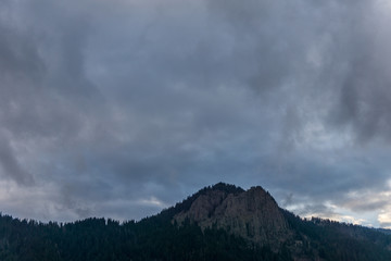 Winter landscape with clouds