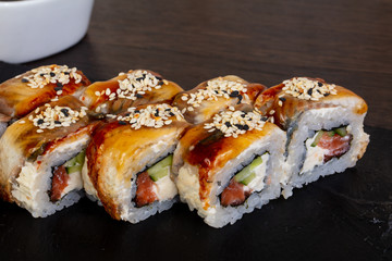 Tasty eel sushi
