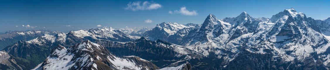 Fototapeta na wymiar Switzerland, snow alps panorama view
