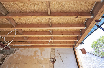 Frame before plastering on improvement site