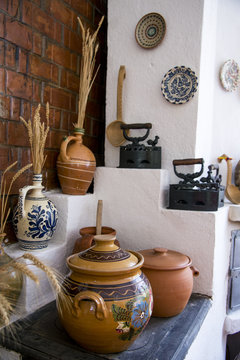Traditional Romanian earthenware pottery in Buzau - Romania