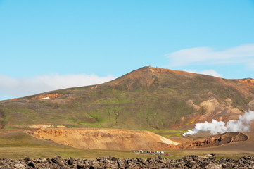 Estação de energia geotérmica na Islândia