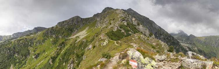 panorama mountain range boesenstein in the low tauern near rottenmann, styria,austria