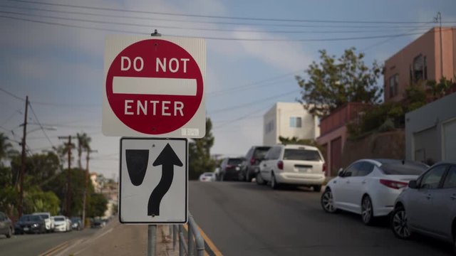 Street sign do not enter
