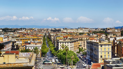 Panoramic view of Rome and its architecture