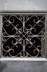 Close up of a ornate grid, Greyfriars graveyard Edinburgh, Scotland.