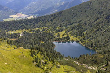 mountain lake scheibelsee near rottenmann, in the low tauern, styria, rottenmanner tauern, austria