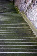 Stone steps in historic part of Edinburgh Scotland
