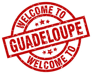 welcome to Guadeloupe red stamp