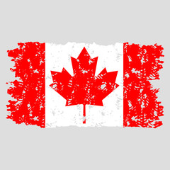 Canada stamp flag isolated. Texture grunge vector