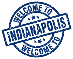 Fototapeta premium welcome to Indianapolis blue stamp