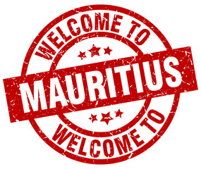 welcome to Mauritius red stamp
