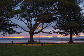 Beautiful sunset, Pacific Ocean, Gisborne, New Zealand