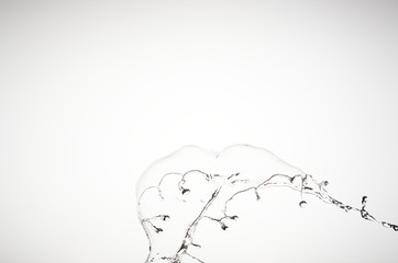 Chorro de agua sobre fondo blanco