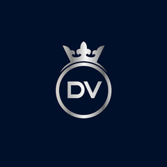 Initial Letter DV Logo Template Design