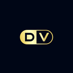 Initial Letter DV Logo Template Design